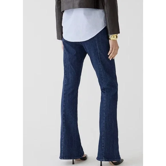 J.CREW RE-IMAGINED Women's 26 Pintuck Skinny Flare Back Zip Night Sky Wash Jeans - Picture 2 of 16